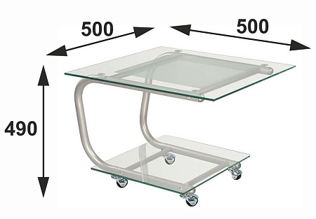 Журнальный столик Дуэт 9 (Металлик)