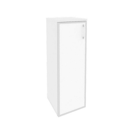 Шкаф средний узкий левый (1 средний фасад стекло лакобель в раме) O.SU-2.4R(L)white