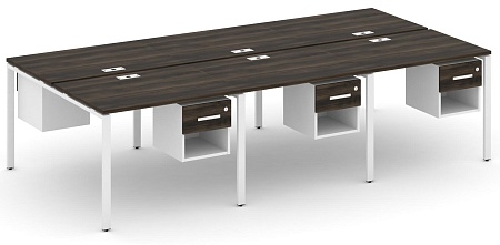 Рабочая станция двухсторонняя с подвесными тумбами на 6 мест CN.DRS-157 B/W