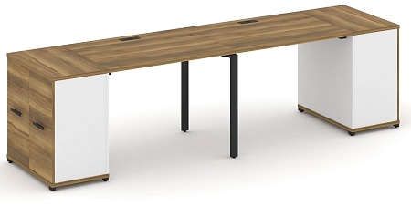 Рабочая станция с опорными распашными шкафами CN.ORS-217 B/W