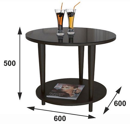 Журнальный столик Beauty Style 10 (Венге/Черное ст...