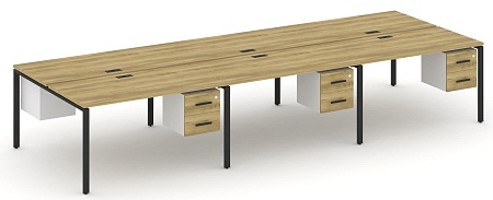 Рабочая станция двухсторонняя с подвесными тумбами на 6 мест CN.DRS-155 B/W