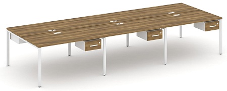 Рабочая станция двухсторонняя с подвесными тумбами на 6 мест CN.DRS-151 B/W