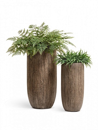 Кашпо TREEZ Effectory Wood Высокий округлый конус Светлый дуб в-80 см, д-40 см