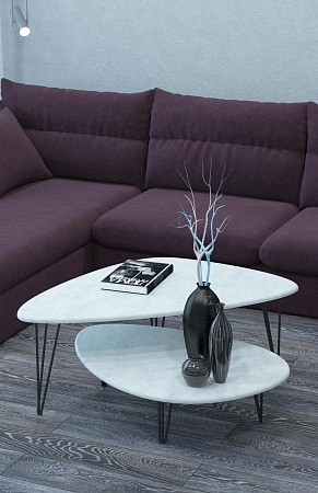 Журнальный столик Престон (Белый бетон)