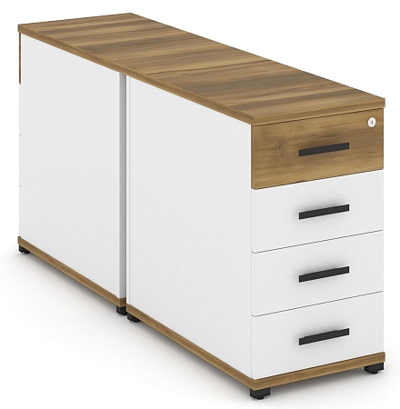 Тумба двухсторонняя опорная/приставная 3 ящика. CN.DTGO-001 B/W