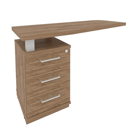 Тумба приставная с топом для криволинейного стола левая (определяется в зависимости от стороны стола, к которой она ставится) KTP-2 (L)