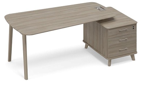 Стол руководителя на опорной тумбе малой (тип 3) WOOD ТМ В2 119