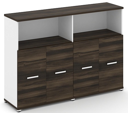 Шкаф две широкие секции, 3 ниши (4 фасада ЛДСП, 2 ниши ) CN.STS-323 B/W