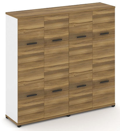 Шкаф две широкие секции, 4 ниши (4 фасада ЛДСП, 2 ниши + 4 фасада ЛДСП, 2 ниши) CN.STS-422 B/W