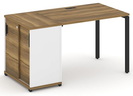 Стол рабочий с опорным шкафом купе CN.SP-233 B/W