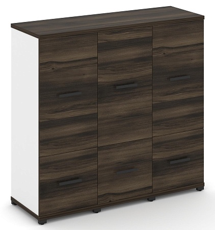 Шкаф три узкие секции, 3 ниши (3 фасада ЛДСП, 1 ниша + 3 фасада ЛДСП, 2 ниши) CN.STU-332 B/W