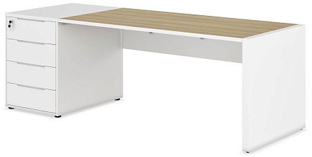 Стол с тумбой приставной, левый CLF118SX