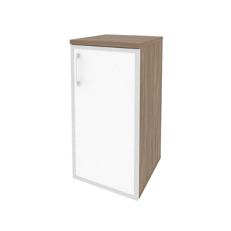 Шкаф низкий узкий правый (1 низкий фасад стекло лакобель в раме) O.SU-3.2R(R)white