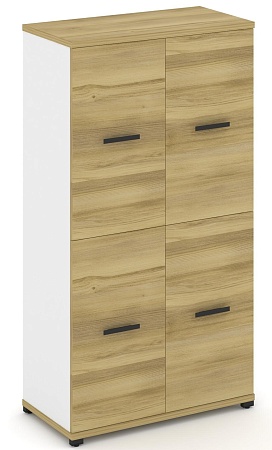 Шкаф две широкие секции, 4 ниши (2 фасада ЛДСП, 2 ниши + 2 фасада ЛДСП, 2 ниши) CN.STS-412 B/W