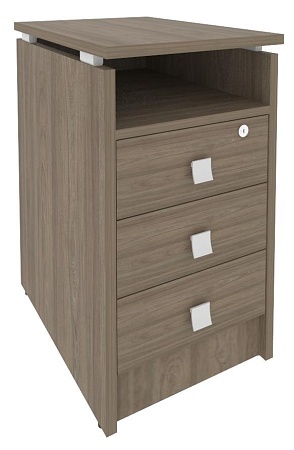 Тумба приставная (3 ящика фолдинг, с замком) Л.ТП-4.1F