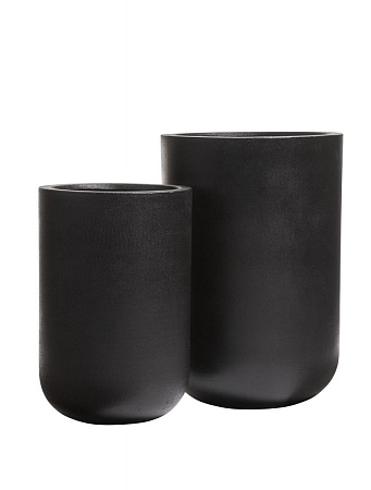 Кашпо TREEZ Ergo Hard Rock Высокий округлый цилиндр Антрацит д-50, в-74 см
