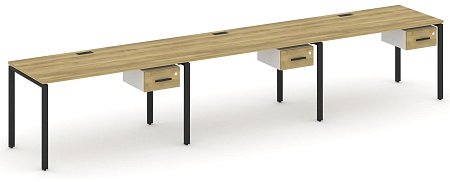 Рабочая станция односторонняя с подвесными тумбами на 3 места CN.ORS-131 B/W