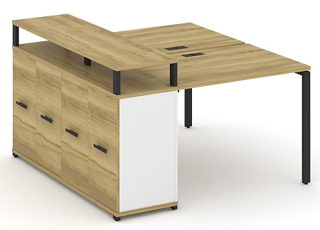 Рабочая станция с опорным распашным шкафом с верхним горизонтом CN.DRS-221 B/W