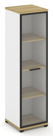 Шкаф одна узкая секция, 4 ниши (фасад стекло прозрачное в раме, 4 ниши) CN.STU-416 RP B/W