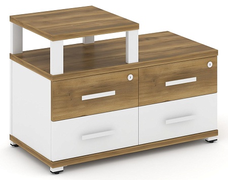 Тумба приставная широкая 4 ящика. С надставкой узкой. CN.TSP-002 B/W