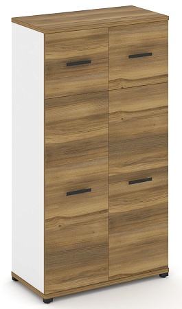 Шкаф две широкие секции, 4 ниши (2 фасада ЛДСП, 3 ниши + 2 фасада ЛДСП, 1 ниша) CN.STS-414 B/W