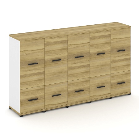 Шкаф пять узких секций, 3 ниши (5 фасадов ЛДСП, 1 ниша + 5 фасадов ЛДСП, 2 ниши) CN.STU-352 B/W