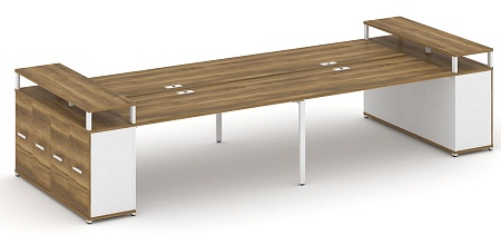 Рабочая станция с опорными распашными шкафоми с верхними горизонтами CN.DRS-268 B/W