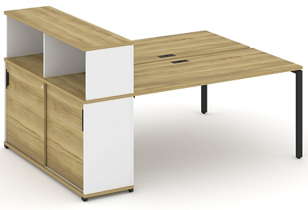 Рабочая станция с опорным шкафом купе с надставкой низкой CN.DRS-240 B/W