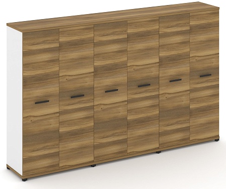 Шкаф три широкие секции, 4 ниши (6 фасадов ЛДСП, 4 ниши) CN.STS-436 B/W