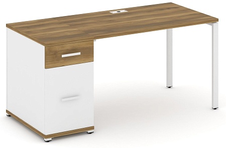 Стол рабочий с одной опорной тумбой CN.SP-406 B/W