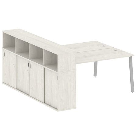 Рабочая станция на А-образном м/к с опорным шкафом-купе БА.РС-СШК-4.4