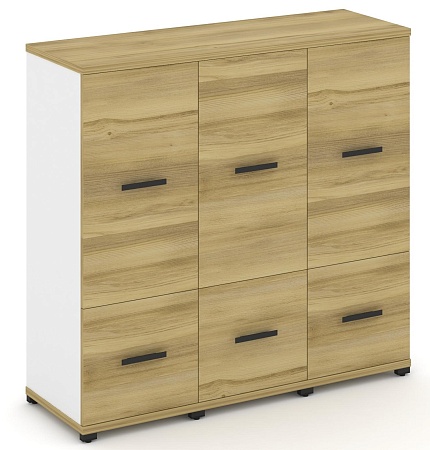 Шкаф три узкие секции, 3 ниши (3 фасада ЛДСП, 1 ниша + 3 фасада ЛДСП, 2 ниши) CN.STU-332 B/W