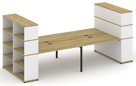 Рабочая станция с опорными стеллажами с надставкой высокой CN.DRS-259