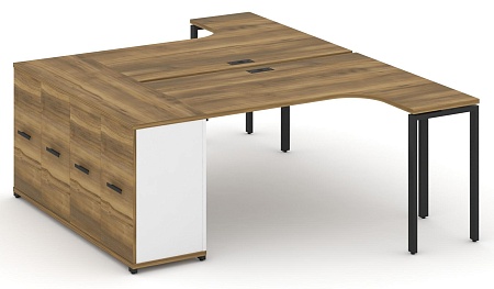 Рабочая станция с опорным распашным шкафом CN.DSA-209 B/W