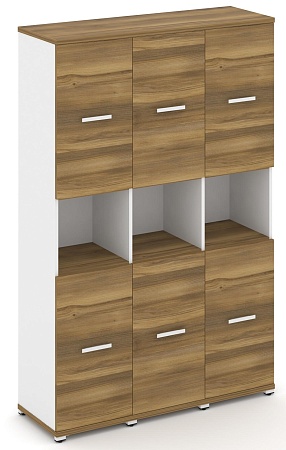 Шкаф три узкие секции, 5 ниш (6 фасадов ЛДСП,  2 ниши) CN.STU-533 B/W