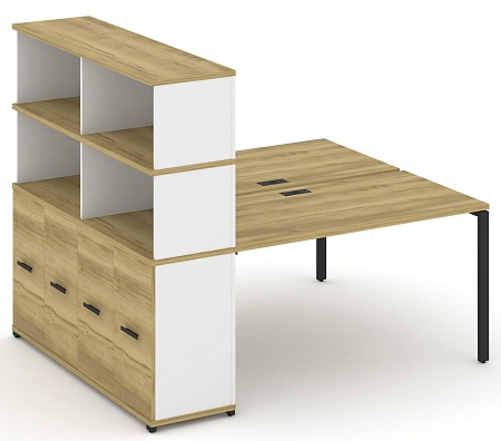 Рабочая станция с опорным распашным шкафом с надставкой высокой CN.DRS-231 B/W