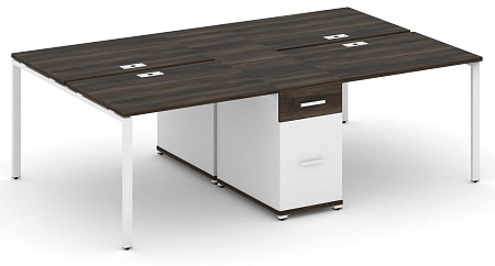 Рабочая станция на 4 места с двумя опорными тумбами CN.DRS-421 B/W
