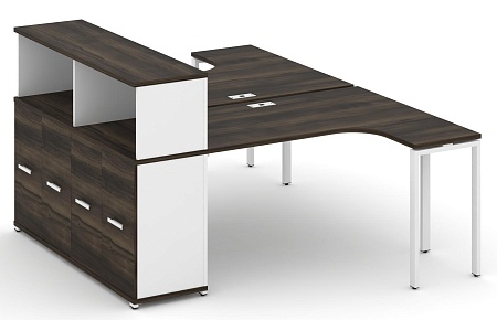 Рабочая станция с опорным распашным шкафом с надставкой низкой CN.DSA-213 B/W