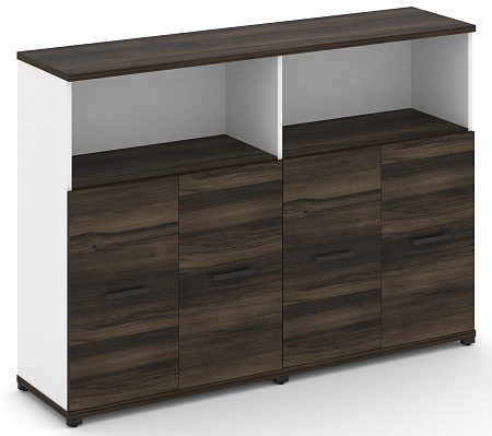 Шкаф две широкие секции, 3 ниши (4 фасада ЛДСП, 2 ниши ) CN.STS-323 B/W