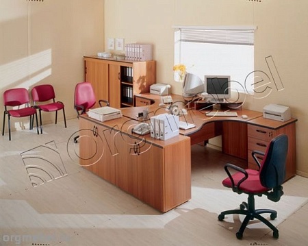 Тумба приставная 4-х ящичная без крышки с центральным замком и лотком ДР 228