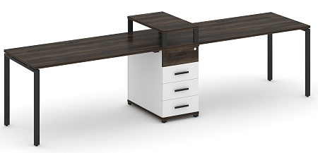 Рабочая станция на 2 места с одной опорной тумбой CN.ORS-419 B/W