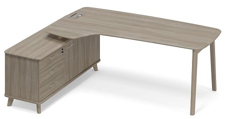 Стол эргономичный на опорной тумбе левый (тип 4) WOOD ТМ В2 123