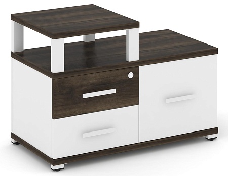 Тумба приставная широкая 2 ящика + 1 распашной фасад. С надставкой узкой. CN.TSP-005 B/W