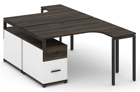 Рабочая станция с двойной опорной тумбой CN.DSA-303 B/W