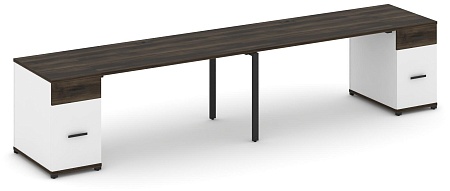 Рабочая станция на 2 места с двумя опорными тумбами CN.ORS-415 B/W