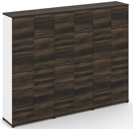 Шкаф три широкие секции, 5 ниш (6 фасадов ЛДСП, 2 ниши + 6 фасадов ЛДСП, 3 ниши) CN.STS-532 B/W