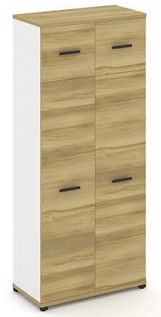 Шкаф одна широкая секция, 5 ниш (2 фасада ЛДСП, 4 ниши + 2 фасада ЛДСП, 1 ниша) CN.STS-517 B/W