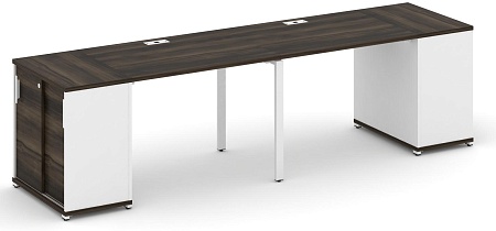 Рабочая станция с опорными шкафом купе CN.ORS-233 B/W