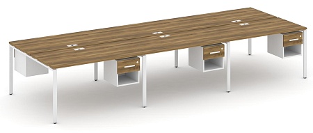 Рабочая станция двухсторонняя с подвесными тумбами на 6 мест CN.DRS-159 B/W